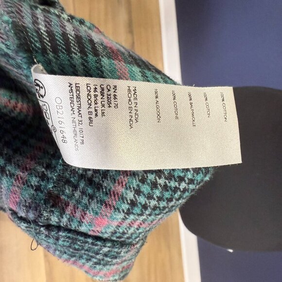 Urban Outfitters BDG Oversized Teal and Purple Plaid Flannel, Medium - Picture 9 of 9